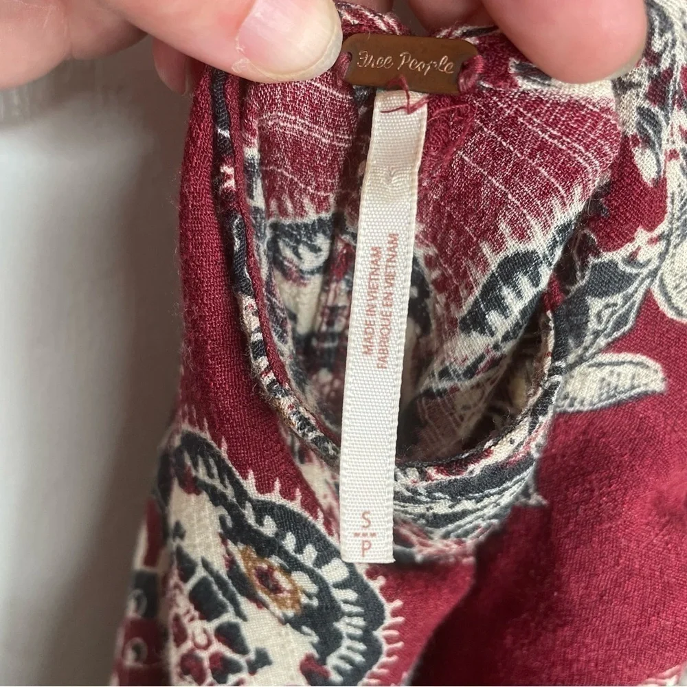 Free People Smooth Talker Tunic in Burgundy/Red S